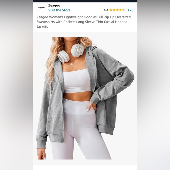 Gray Zeagoo zip up jacket from Amazon - Picture 5 of 5